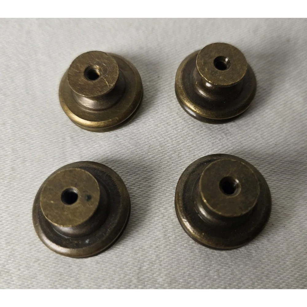 4 Brass-tone Vintage Swirl Patterned Cabinet Knobs 1